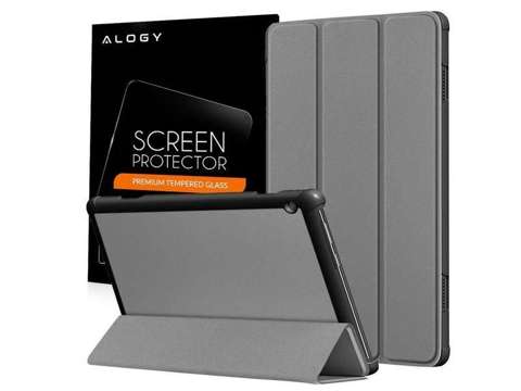 Alogy Book Cover für Lenovo Tab M10 10.1 TB-X605 Graues Glas