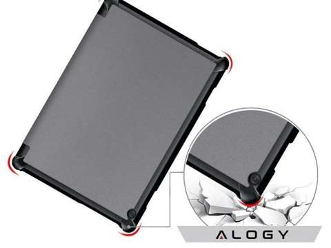 Alogy Book Cover für Lenovo Tab M10 10.1 TB-X605 Graues Glas