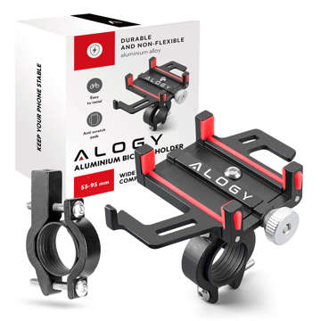 Alogy Fahrrad-Handy-Halterung, 55–95 mm, für Fahrrad, Motorroller, Schwarz