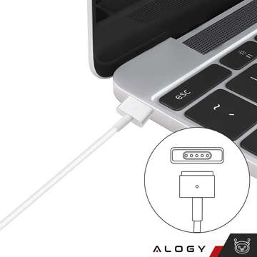 Alogy Ladegerät MacBook Ladegerät Apple MacBook MagSafe 2 T-Typ 45W Netzteil Weiß