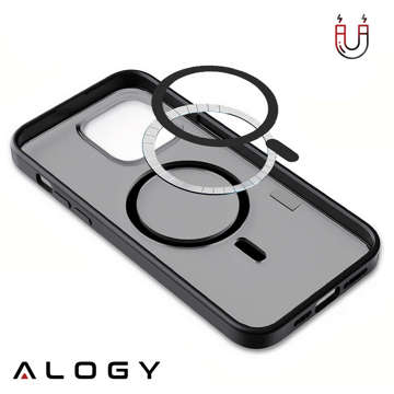 Alogy MagCase Matte Case für MagSafe Case mit Magnetring für Apple iPhone 13 Pro Black Glass