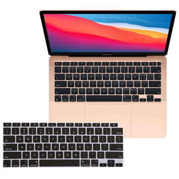 Alogy Schutzhülle Silikon-Tastaturabdeckung für Apple Macbook Air 13 M1 2019-2020 Schwarz