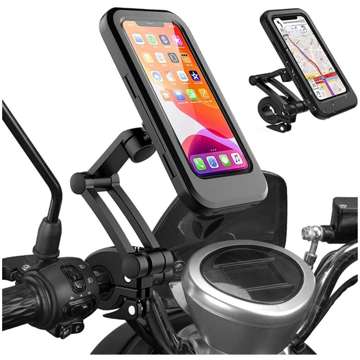 Alogy Wasserdichter Fahrradhalter für Fahrrad, Roller, Motorrad, verstellbarer Lenker für Handy Schwarz