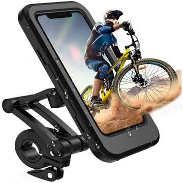 Alogy Wasserdichter Fahrradhalter für Fahrrad, Roller, Motorrad, verstellbarer Lenker für Handy Schwarz