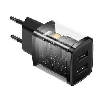 BASEUS Kompaktladegerät 2x USB 10,5W Schwarz