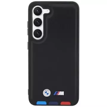 BBMW Hülle für Samsung Galaxy S23 Plus Leder Stamp Tricolor schwarz