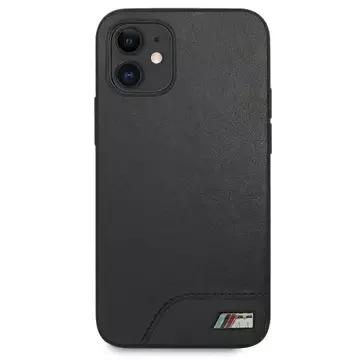 BMW BMHCP12SMHOLBK Phone Case für Apple iPhone 12 Mini 5.4" schwarz/schwarz Hardcase M Collection Smooth PU