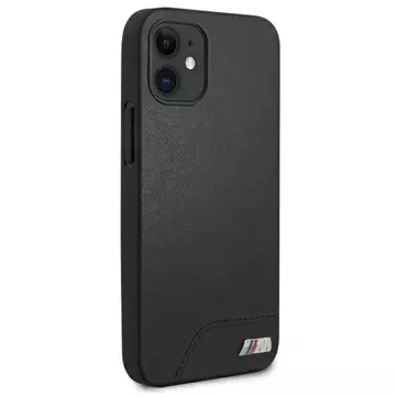 BMW BMHCP12SMHOLBK Phone Case für Apple iPhone 12 Mini 5.4" schwarz/schwarz Hardcase M Collection Smooth PU