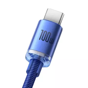 Baseus Crystal Shine Series Kabel USB-Kabel für schnelles Aufladen und Datenübertragung USB Typ A - USB Typ C 100 W 1,2 m blau (CAJY000403)