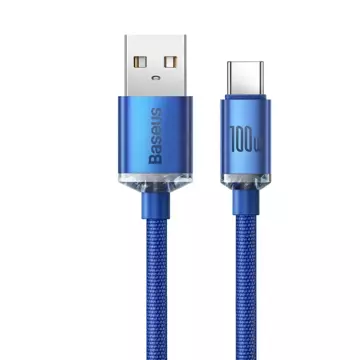 Baseus Crystal Shine Series Kabel USB-Kabel für schnelles Aufladen und Datenübertragung USB Typ A - USB Typ C 100 W 1,2 m blau (CAJY000403)