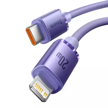 Baseus Crystal Shine Series Kabel USB-Kabel für schnelles Aufladen und Datenübertragung USB Typ C - Lightning 20W 2m lila (CAJY000305)