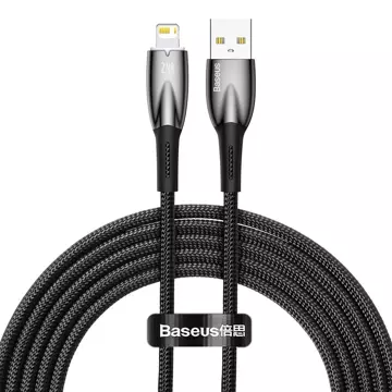 Baseus Glimmer Series Kabel USB-A - Lightning 480Mb/s 2.4A 2m Czarny