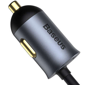 Baseus Share Together Autoladegerät mit 3x USB-C 120W grauem Verlängerungskabel