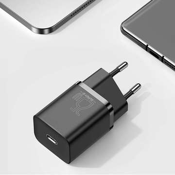 Baseus Super Si USB-C Typ C PD 25W schwarzes Netzteil-Ladegerät