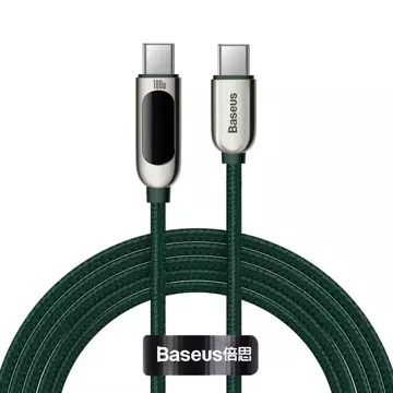 Baseus USB Type C Kabel - USB Type C 100W (20V / 5A) Power Delivery mit Display Powermeter 2m grün (CATSK-C06)