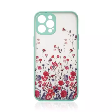 Design Case für iPhone 12 Pro, Flower Case hellblau