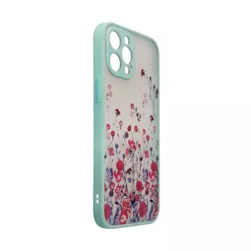 Design Case für iPhone 12 Pro, Flower Case hellblau