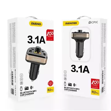 Dudao FM Transmitter Bluetooth Autoladegerät MP3 3.1 A 2x USB schwarz (R2Pro schwarz)