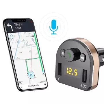 Dudao FM Transmitter Bluetooth Autoladegerät MP3 3.1 A 2x USB schwarz (R2Pro schwarz)