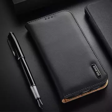 Dux Ducis Hivo Leather Flip Cover Echtes Leder Wallet für Karten und Dokumente iPhone 14 Pro Max Braun