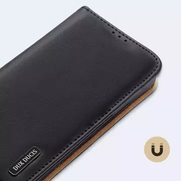 Dux Ducis Hivo Leather Flip Cover Echtes Leder Wallet für Karten und Dokumente iPhone 14 Pro Max Braun