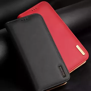 Dux Ducis Hivo Schutzhülle für Samsung Galaxy S23 Ultra Flip Wallet Stand RFID Blocking Rot