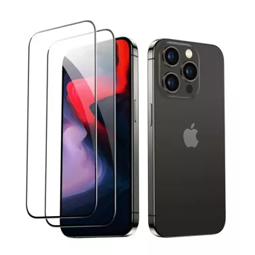 ESR Panzerglas 2er-Pack für Apple iPhone 15 Pro Max Schwarz