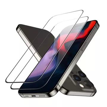 ESR Panzerglas 2er-Pack für Apple iPhone 15 Pro Max Schwarz