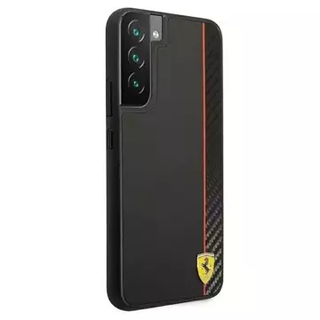 Etui Ferrari FESAXHCS22MBK für Galaxy S22 S906 Hardcase On Track Carbon Stripe czarny/black