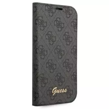 Etui Guess GUBKP14SHG4SHK für Apple iPhone 14 6,1" Czarny/Black Book 4G Vintage Gold Logo