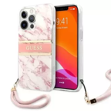 Etui Guess GUHCP13XKMABPI für iPhone 13 Pro Max 6,7" Hardcase Marble Strap Collection