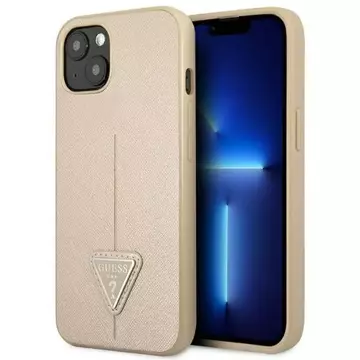 Etui Guess GUHCP14MPSATLE für Apple iPhone 14 Plus 6,7" beżowy/beige Hardcase SaffianoTriangle Logo