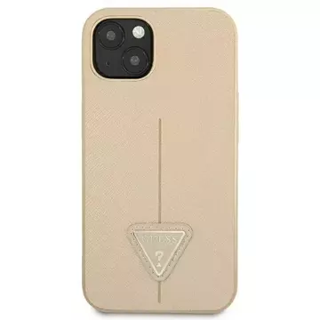 Etui Guess GUHCP14MPSATLE für Apple iPhone 14 Plus 6,7" beżowy/beige Hardcase SaffianoTriangle Logo