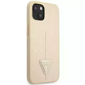 Etui Guess GUHCP14MPSATLE für Apple iPhone 14 Plus 6,7" beżowy/beige Hardcase SaffianoTriangle Logo