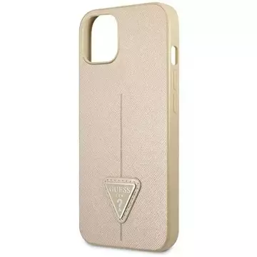 Etui Guess GUHCP14MPSATLE für Apple iPhone 14 Plus 6,7" beżowy/beige Hardcase SaffianoTriangle Logo