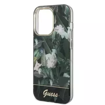 Etui Guess GUHCP14XHGJGHA für Apple iPhone 14 Pro Max 6,7" zielony/grünes Hartschalenetui Jungle Collection