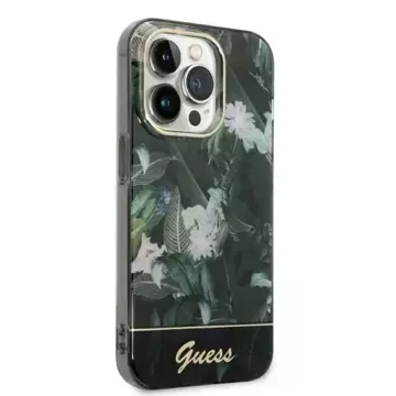 Etui Guess GUHCP14XHGJGHA für Apple iPhone 14 Pro Max 6,7" zielony/grünes Hartschalenetui Jungle Collection