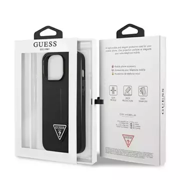 Etui Guess GUHCP14XPSATLK für Apple iPhone 14 Pro Max 6,7" Czarny/Black Hardcase SaffianoTriangle Logo