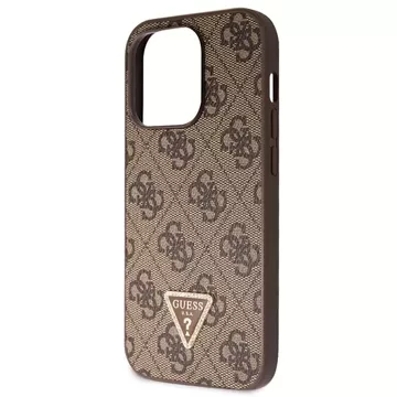 Etui Guess GUHCP15LP4TDSCPW für iPhone 15 Pro 6,1" braun/braun Hardcase Crossbody 4G Metal Logo