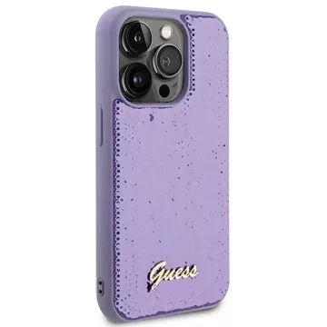 Etui Guess GUHCP15LPSFDGSU für iPhone 15 Pro 6,1" fioletowy/lila Hardcase Pailletten Script Metal