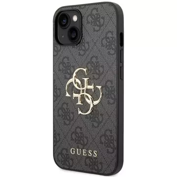 Etui Guess GUHCP15S4GMGGR für iPhone 15 6,1" schwarz/grau Hardcase 4G Big Metal Logo