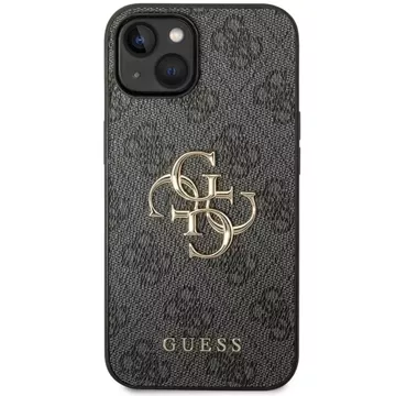 Etui Guess GUHCP15S4GMGGR für iPhone 15 6,1" schwarz/grau Hardcase 4G Big Metal Logo