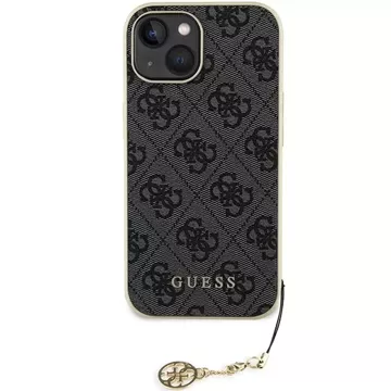 Etui Guess GUHCP15SGF4GGR für iPhone 15 6,1" szary/grey hardcase 4G Charms Collection