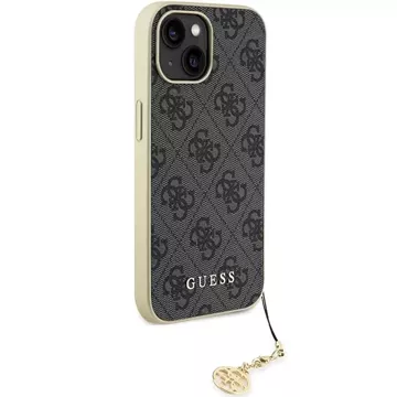 Etui Guess GUHCP15SGF4GGR für iPhone 15 6,1" szary/grey hardcase 4G Charms Collection