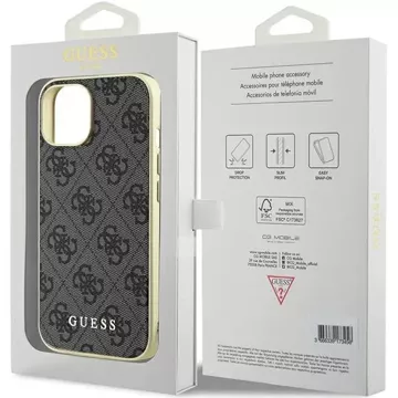 Etui Guess GUHCP15SGF4GGR für iPhone 15 6,1" szary/grey hardcase 4G Charms Collection