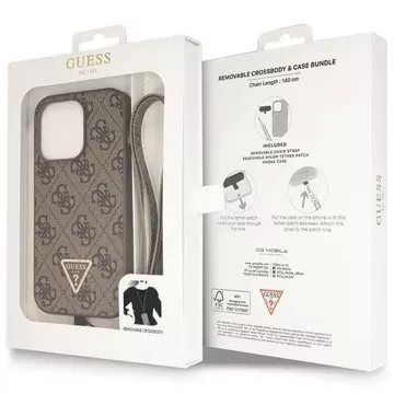 Etui Guess GUHCP15XP4TDSCPW für iPhone 15 Pro Max 6,7" braun/braun Hardcase Crossbody 4G Metal Logo