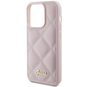 Etui Guess GUHCP15XPSQSQSP für iPhone 15 Pro Max 6,7" rot/rosa Hardcase Quilted Metal Logo