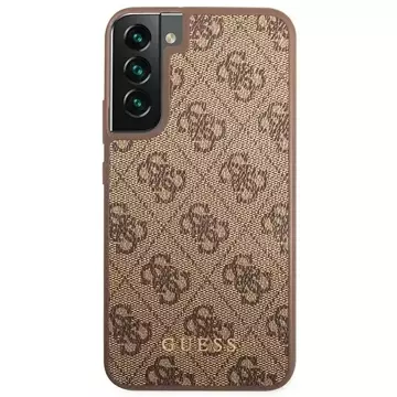 Etui Guess GUHCS23SG4GFBR für Samsung Galaxy S23 S911 brązowy/brown Hard Case 4G Metal Gold Logo