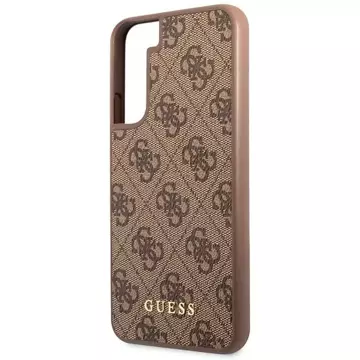 Etui Guess GUHCS23SG4GFBR für Samsung Galaxy S23 S911 brązowy/brown Hard Case 4G Metal Gold Logo