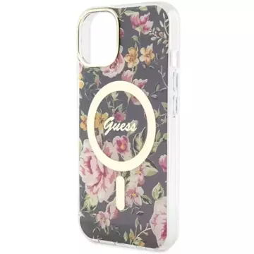 Etui Guess GUHMP14MHCFWSK für iPhone 14 Plus 6,7" Hardcase Flower MagSafe